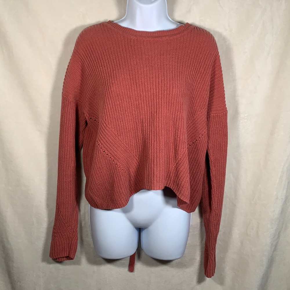 Lucky Brand back lace up sweater size Small